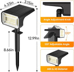 Fabrito 4 Pack Solar Spot Lights Outdoor Waterproof IP67, [108 LEDs, 4 Modes] Dusk to Dawn Spotlights with 1500mAh Battery for All Night, Landscape Lights for Tree, Yard, Pool, Pathway, Warm White