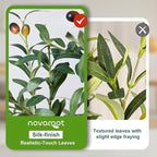 Olive Trees Artificial Indoor, 7FT Tall Faux Olive Tree with Light Kit Moss and Planter, Faux Plants Indoor with Natural Wood Trunk and Lifelike Fruits, Fake Tree for Home Office Living Room Decor