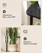 GENTINGBRO Corner Plant Stand Indoor 6 Tiered Plant Shelf for Multiple Plants Tall Plant Stand Shelf Wood Plant Stands Metal Shelving for Living Room Bedroom Balcony Black
