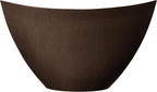 Arcadia Garden Products PSW Pot Collection YB41C Plastic/Stone/Wood Composite Curved Planter Pot – No Drainage Hole (Drillable), for Indoor and Outdoor Plants and Gardens, 16-inch, Chocolate