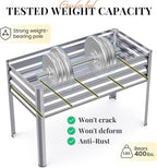 KING BIRD Large Raised Garden Bed with Legs Galvanized Elevated Planter Box 48×24×32 in for Backyard, Patio, Balcony, 400lb Capacity, Silver 2pcs