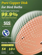 Mellbree 3-Pack Bird Bath Copper Disc, 0.6mm Reinforced 99.99% Pure Copper Cleaning Disk with Triple-Point Support for Physical Safe Clean Water All-Season (Sunflower)