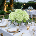 Coferset Light Green Hydrangea Artificial Flowers 3pcs Lifelike Faux Hydrangea Real TouchArtificial Flowers for Outdoors Home Wedding Christmas Office Party Living Room Decoration,22inch