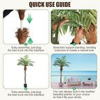 7ft Tall Artificial Phoenix Palm Tree for Outdoor Indoor Decor, Large Faux Coconut Silk Palm Tree Tropical Fake Tree Perfect for Outside Patio Poolside Home Office Decor (Set of 2)