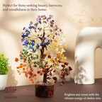 7 Chakra tree of life Crystal Healing Money Tree for Home Living Decor, Office Desk Decor | Handmade Feng Shui Bonsai for Positive Energy, Wealth & Good Luck | Birthday Gifts for Men, Women, Mom