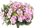 CITYES 6 Pcs Artificial Flowers for Outdoors Impatiens Silk Geraniums Flowers Pink UV Resistant Faux Impatiens Flowers for Outdoor Planters Pot Patio Garden Hanging Basket Porch Table Indoor Decor