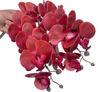 FagusHome 32 Inch Artificial Phalaenopsis Flowers 6 Pcs Artificial Orchid Flowers Stem Plants for Home Décor (Red)