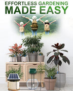 Breeze Touch Solar Drip Irrigation Kit 50FT, Automatic Garden Watering System with Timer, Draws Water from Container, Supports 15 Pots for Balcony, Patio, Indoor & Outdoor Plants