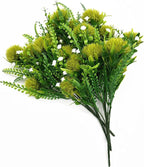 PASYOU Artificial Dandelion Flowers, Fake Dandelions Plastic Plants Faux Realistic Plant for Outdoor Indoor Home Garden Kitchen Bedroom Wedding Party Vase Planter Filler DIY Decorations Green 4 Pack