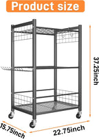 TORACK Garden Tool Stand with Wheels, Rakes Shovels Holder Yard Tools Organizer for Garage, Garden, Shed Indoor/Outdoor Long-Handled Tools Cart(Tool stand)