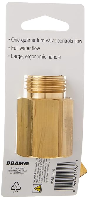 Dramm 12353 Heavy-Duty Brass Shut-Off Valve