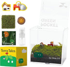 DIY Moss Terrarium Kit, 4 * 4 * 4 inch Acrylic Cube Mini Garden with Live Star Moss, Soil, Chill Duck-Craft Kit for Adults and Teens, Relaxing Desk Decor & Unique Gift for Home or Office