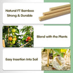 Bamboo Stakes,4.8FT Natural Bamboo Garden Stakes,BOVITRO 20Pcs Plant Stakes,Bamboo Sticks for Tomato,Beans,Vegetable and Climbing Plants