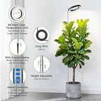 6.3in Grow Light, 80LED Growing Light Full Spectrum for Indoor Plants, Auto Timer 6/12/16H, 3 Optional Spectrums, Height Adjustable 10"-65", Idea for Large Plant, 5V, Black, 3 Pack