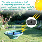 Solar Fountain Ceramic Hanging Bird Bath,Bird Bath for Outside,Outdoor Fountain Bird Bath,Garden and Home Decor