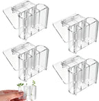 4 Pack Hanging Aquarium Plant Holder Top Hanging Fish Tank Plant Pot Clear Aquarium P-Lant Holder 3 Holes Aquatic P-Lant Cups for Aquarium Tank Decoration