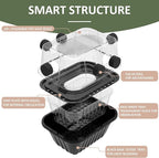 YANWEN Mushroom Growing Kit, Monotub Stackable Grow Box, Fruiting Chamber with FAE Filters, Indoor Use, 12.6 x 12.6 x 6.3 inches, Clear and Black
