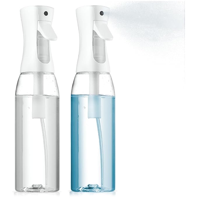 2 Pack Continuous Spray Bottle for Hair & Cleaning - 17 OZ Ultra Fine Mist Sprayer | Water Spray Bottle Mister (2pk 17oz)