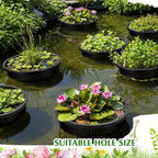 Weysat 16 Pcs Aquatic Plant Pots 6 Inch Round Pond Plant Baskets Net Pots for hydroponics Black Plastic Mesh Pond Containers for Hydroponics Live Aquarium Flowers