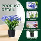 3 Pack Fake Small Plant Artificial Potted Flowers for Home Decor Fake Flower Plant Greenery Mini Faux Plant for Indoor Bedroom Living Room Office Shelf Bathroom Farmhouse Decor (Type 11)