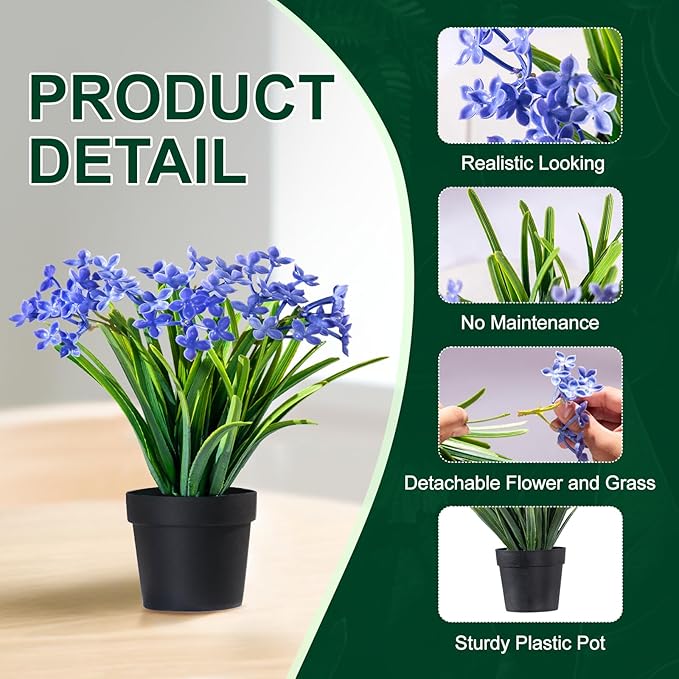 3 Pack Fake Small Plant Artificial Potted Flowers for Home Decor Fake Flower Plant Greenery Mini Faux Plant for Indoor Bedroom Living Room Office Shelf Bathroom Farmhouse Decor (Type 11)