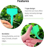 Green Plant labels,100 Pcs 6 x10cm Plastic Plant T-Type Tags Nursery Garden Labels