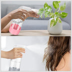 Worldgsb 2 Pack Glass Spray Bottles with Silicone Sleeve, 16 oz Empty Refillable Containers with Adjustable Spray Nozzles, Spray Bottles for Hair, Cleaning Solutions and Plants Pink&Grey