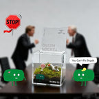 DIY Moss Terrarium Kit, 4 * 4 * 4 inch Acrylic Cube Mini Garden with Live Star Moss, Soil, Stop Arguing-Craft Kit for Adults and Teens, Relaxing Desk Decor & Unique Gift for Home or Office