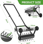 Lawn Aerator Tool, Heavy Duty Manual Lawn Aerators with Dual Weight Up to 100 lbs, Yard Aerator Lawn Tool with 39 Spikes, Grass Aerator for Lawn Care
