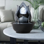 WICHEMI Tabletop Fountain Warer Fountains Indoor Waterfall Fountain Indoor Relaxing Water Feature Meditation Fountains with LED Light for Home Office Bedroom Decor (Style 12)