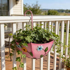 Plant Umbrellas for Outdoor Plants, Farmhouse Umbrella Shaped Wall Hanging Planter – Metal Iron Art with Drainage Holes, No-Drill Rustproof Flower Pot for Yard, Patio, Balcony