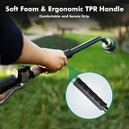 RESTMO Long Watering Wand, 24 Inches Gentle Soft Full Shower Sprayer Wand with Flow Control, Heavy Duty Metal Hose Wand for Hanging Baskets, Shrubs, Plants, Flowers, Garden and Lawn, Green