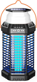 Solar Bug Zapper Outdoor – Ultra-Strong Fly & Mosquito Zapper, Solar-Powered Rechargeable Bug Zapper, Portable Cordless Insect Zapper, Foldable Adjustable Outdoor Light, IP66 Waterproof (Black)