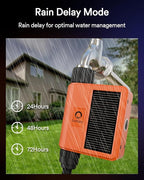 Lumary Solar WiFi Sprinkler Timer with Flow Monitor, Smart Water Timer for Garden Hose, Remote Control with App/Alexa via 2.4Ghz, Auto Irrigation Controller for Lawns Yard, Support C-Port Charging 10W