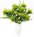 PASYOU Artificial Dandelion Flowers, Fake Dandelions Plastic Plants Faux Realistic Plant for Outdoor Indoor Home Garden Kitchen Bedroom Wedding Party Vase Planter Filler DIY Decorations Green 4 Pack