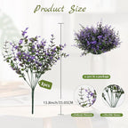 RECUTMS Fake Shrubs Flowers, 12 Bundles Faux Outdoor Plants UV Resistant Artificial Greenery Eucalyptus Flowers Boxwood Springs Fake Plants Indoor Outside Hanging Planter Home Garden Decor (Purple)