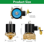 Wengart 1/2" Electric Solenoid Valve 12V DC,Brass Normally Closed (NC) Water Valve,Direct Acting for Zero Pressure (0 PSI) Systems,Reliable Control for RV,Solar Irrigation, Air,Gas & Oil