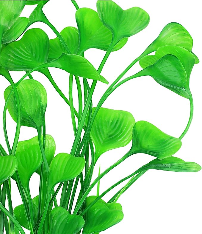 MyLifeUNIT Plastic Fish Tank Plants, 2 Pack Artificial Tall Aquarium Plants for Fish Tank Decor, 15.75 Inches (Green)