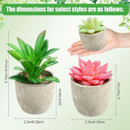 24 Pack Assorted Artificial Succulents in Retro Pulp Pots Bulk Fake Succulent Plants with Vintage Stone-Like Paper Pulp Pots Variety Set for Home, Office & Desk Decor (Various Style)