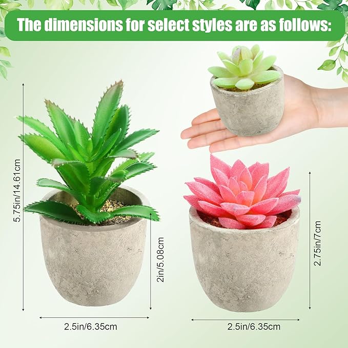 24 Pack Assorted Artificial Succulents in Retro Pulp Pots Bulk Fake Succulent Plants with Vintage Stone-Like Paper Pulp Pots Variety Set for Home, Office & Desk Decor (Various Style)