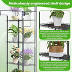 Abimars Walk-in Greenhouse with Height-Adjustable Shelves, Heavy Duty Green House for Outdoors/Indoors, 98% Light-Passing PVC Cover, 82"x57"x29", Black