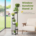 Bamworld Tall Plant Stand Indoor Outdoor, Corner Metal Flower Pot Stands for Multiple Plants, 5 Tier Heavy Duty Plant Shelf for Patio Garden Balcony Living Room Bedroom