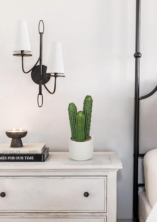 DILATATA 9.8” Small Fake Cactus Plant Potted Cactus 'Saguaro ' Faux Cacti Plants Artificial Cactus for Home Garden Office Decor Housewarming Gifts Fake Cacti