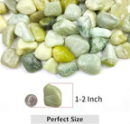 YISZM 2lbs Jade Pebbles for Plants, 1-2 Inch High Polished Natural River Rocks for Landscaping, Decorative Stones Vase Filler Fish Tank Aquariums Garden Outdoor and Indoor DIY