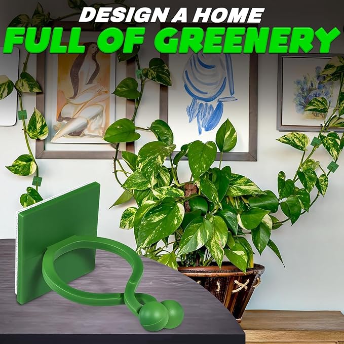 Plant Wall Clips for Climbing Plants 110 Pcs - Pothos Plant Climber Support, Large, Medium, Small Sizes Wall Clips for Support, Strong Self-Adhesive, For Indoor Plants, Cable Management & Plant Holder