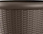 Suncast 4 Pack Wicker Planter w/ Drillable Drain Holes, Decorative Indoor/Outdoor Pot, 18in, Java