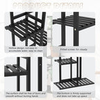 Laiensia 5 Tier Bamboo Plant Stand Rack 6 Potted Multiple Flower Pot Holder Shelf, Indoor&Outdoor Planter Display Shelves for Patio Garden, Living Room, Corner Balcony and Bedroom,Black