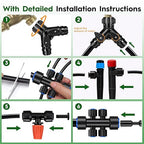 2026-Upgrade Quick-Connect Drip Irrigation System, Garden Irrigation Kit with 2/5" & 1/4" Tubing and Adjustable Nozzles & Sprinklers, Automatic Watering System for Garden, Lawn, Greenhouse