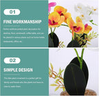 3pcs Artificial Bonsai Orchid Faux Potted Plants in Deep Purple, Pale Green, and Yellow – Realistic 3D Printed Desktop Flower Decorations for Living Room and Office Home Décor