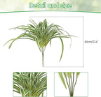 Artificial Spider Plant Large 23.6In Fake Greenery Plants UV Resistant Outside Faux Plants Bushes for Indoor Table Outdoor Planter Decor (4)